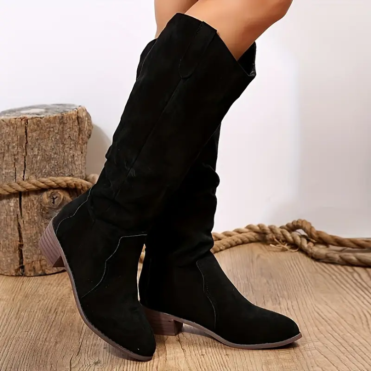 Classic Black Riding Boots - botypy