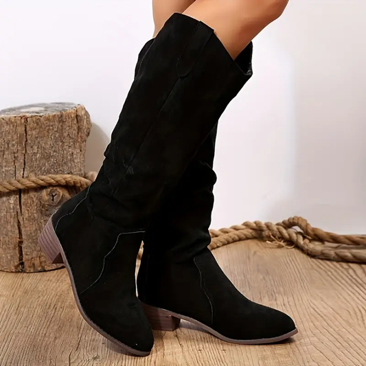 Classic Black Riding Boots - botypy