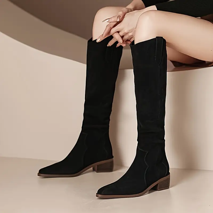 Classic Black Riding Boots - botypy