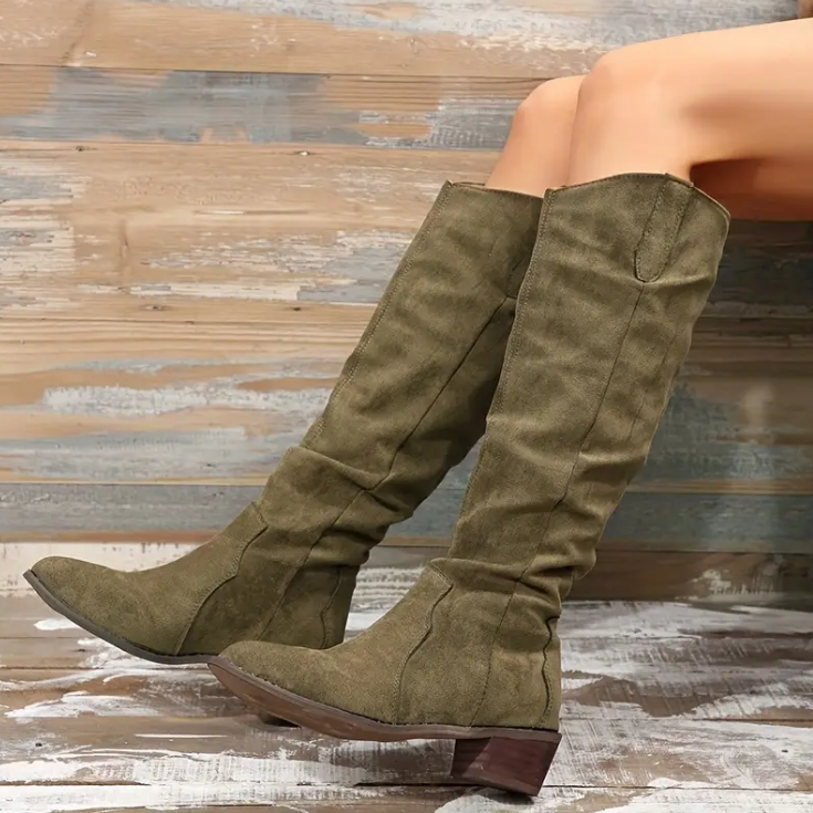 Modern Khaki Riding Boots - botypy
